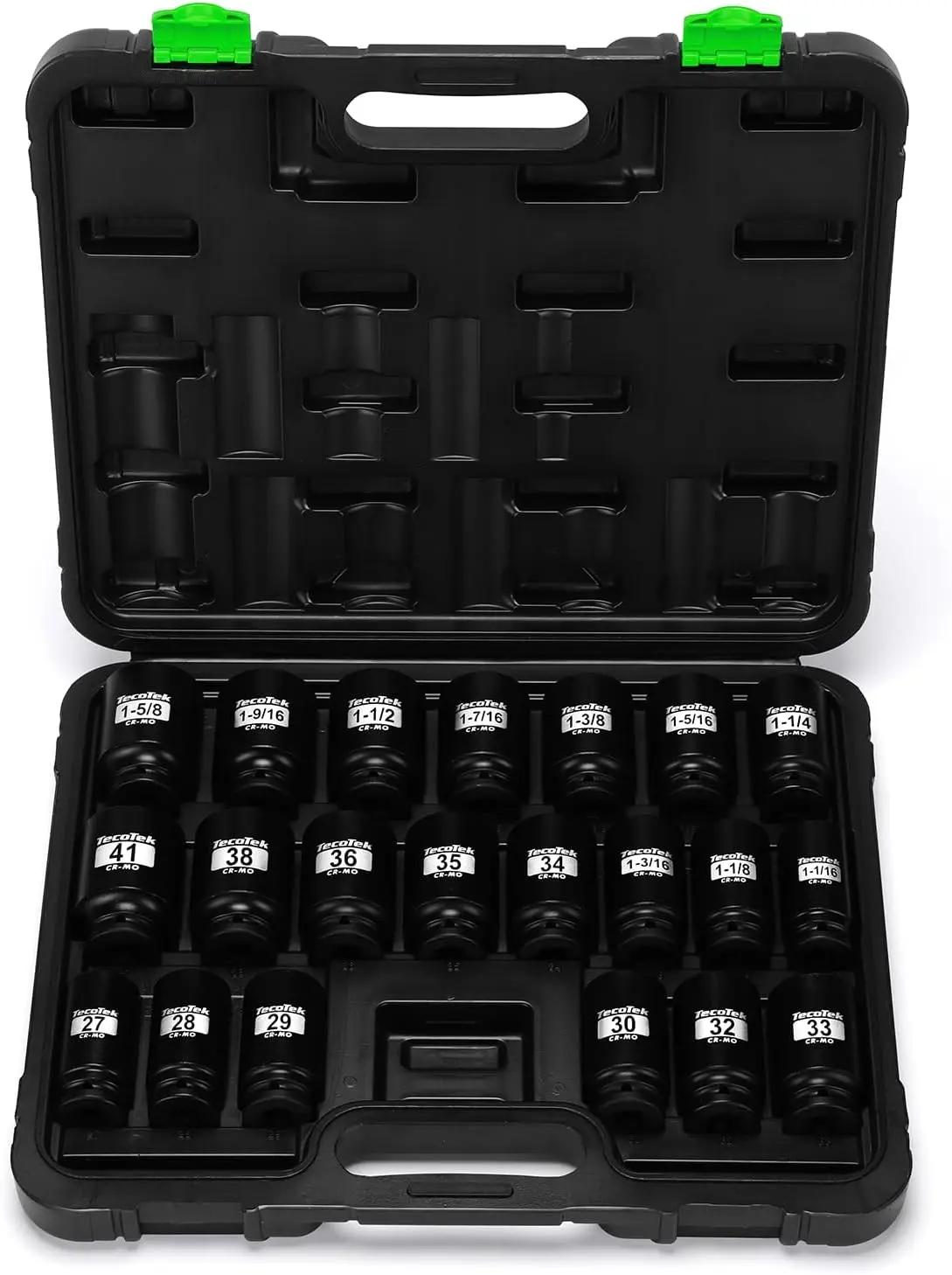 1/2" Drive Deep 6-Point Impact Socket Set, 21-Piece CR-MO SAE & Metric for Axle Nut Removal on Trucks
1/2" Drive Deep 6-Point Impact Socket Set, 21-Piece CR-MO SAE & Metric for Axle Nut Removal on Trucks