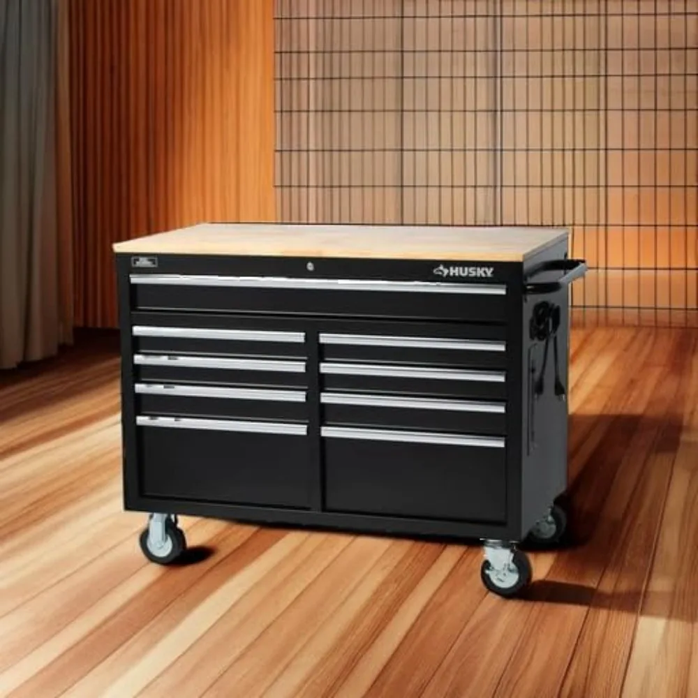 Workbench, Extra Deep 46 in. 9-Drawer Mobile, Wood, Black, 200 lb Load Capacity
Workbench, Extra Deep 46 in. 9-Drawer Mobile, Wood, Black, 200 lb Load Capacity