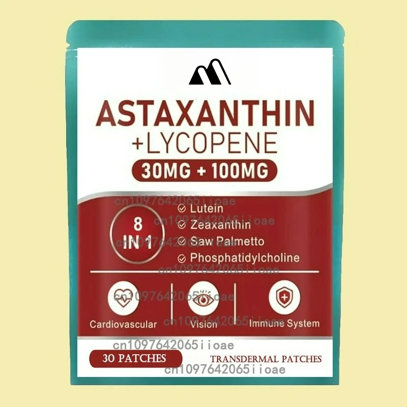 30 Patches Astaxanthinand Lycopene Transdermal Patches with Panax Ginseng, Ginkgo Biloba Skin Health Energy Support Immune
30 Patches Astaxanthinand Lycopene Transdermal Patches with Panax Ginseng, Ginkgo Biloba Skin Health Energy Support Immune