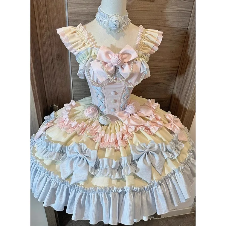 Candy Colored Lolita Skirt Jsk Sweet Princess Dress Daily Cake Skirt High Waist Fly Sleeve No Button Short Length
Candy Colored Lolita Skirt Jsk Sweet Princess Dress Daily Cake Skirt High Waist Fly Sleeve No Button Short Length
