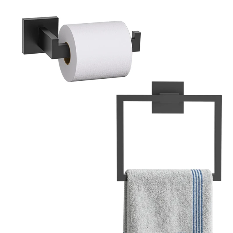 2 PCS Matte Black Bathroom Hardware Set - Hand Towel Holder for Bathroom Wall + Black Toilet Paper Holder Wall Mount
2 PCS Matte Black Bathroom Hardware Set - Hand Towel Holder for Bathroom Wall + Black Toilet Paper Holder Wall Mount
