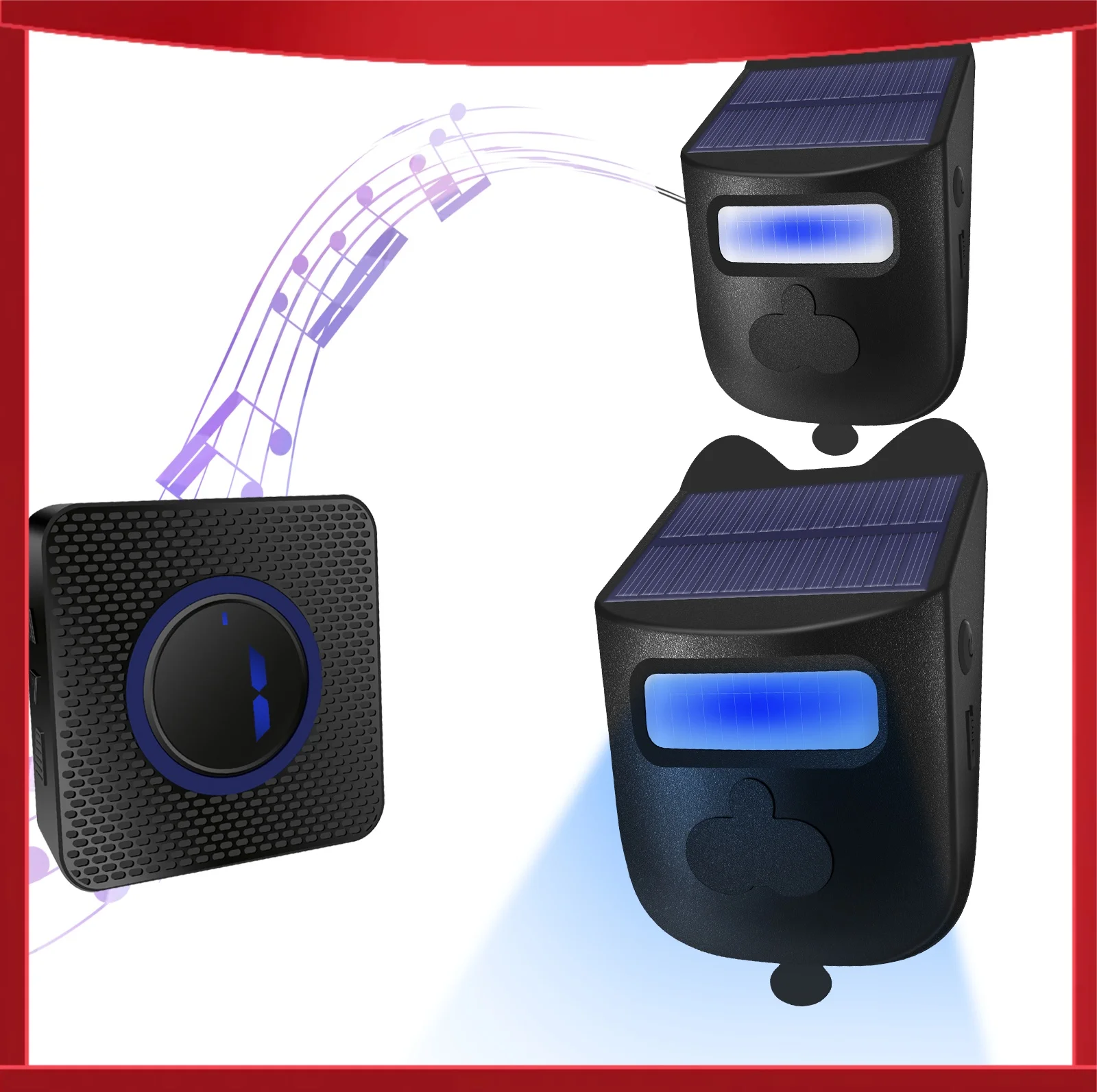 Solar Driveway IP60 Weather Resistant Alarm 984ft Long Range Wireless Driveway Alarm Infrared Motion Sensor Detector