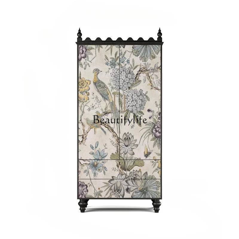 French Chinese wind flower bird solid wood wardrobe living room sofa side storage storage drawer entrance cabinet
French Chinese wind flower bird solid wood wardrobe living room sofa side storage storage drawer entrance cabinet