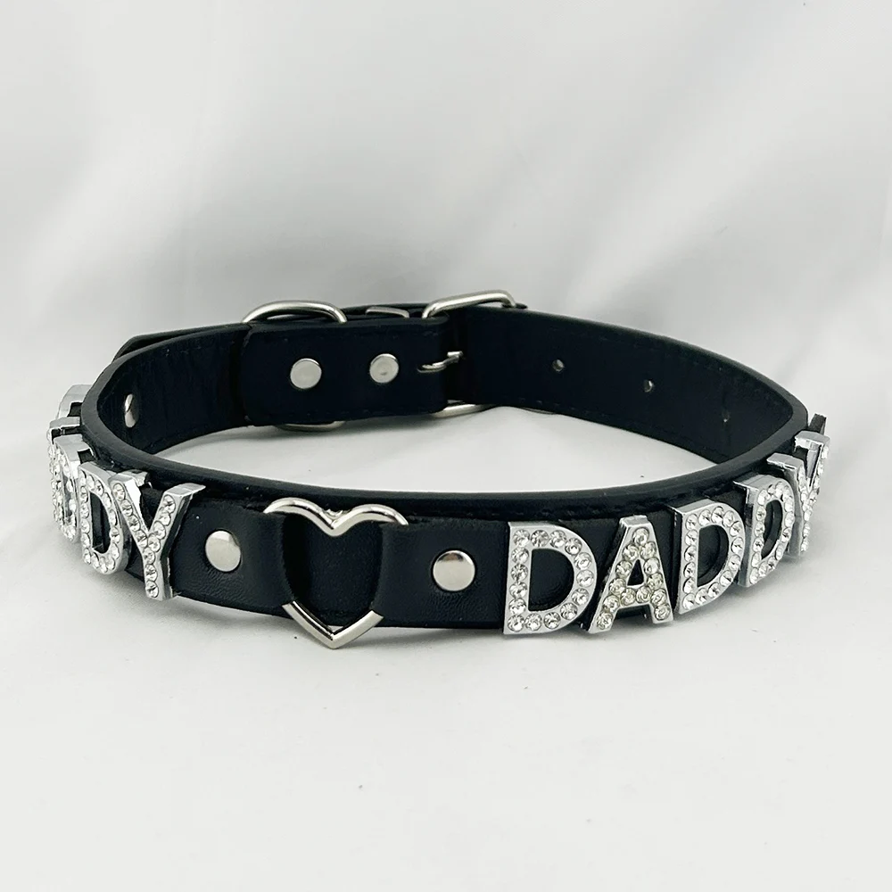 Women Black Customized Rhinestone Daddy Choker Sexy Name Word Letter Collar Necklace Jewelry Accessory for Men Unisex
Women Black Customized Rhinestone Daddy Choker Sexy Name Word Letter Collar Necklace Jewelry Accessory for Men Unisex