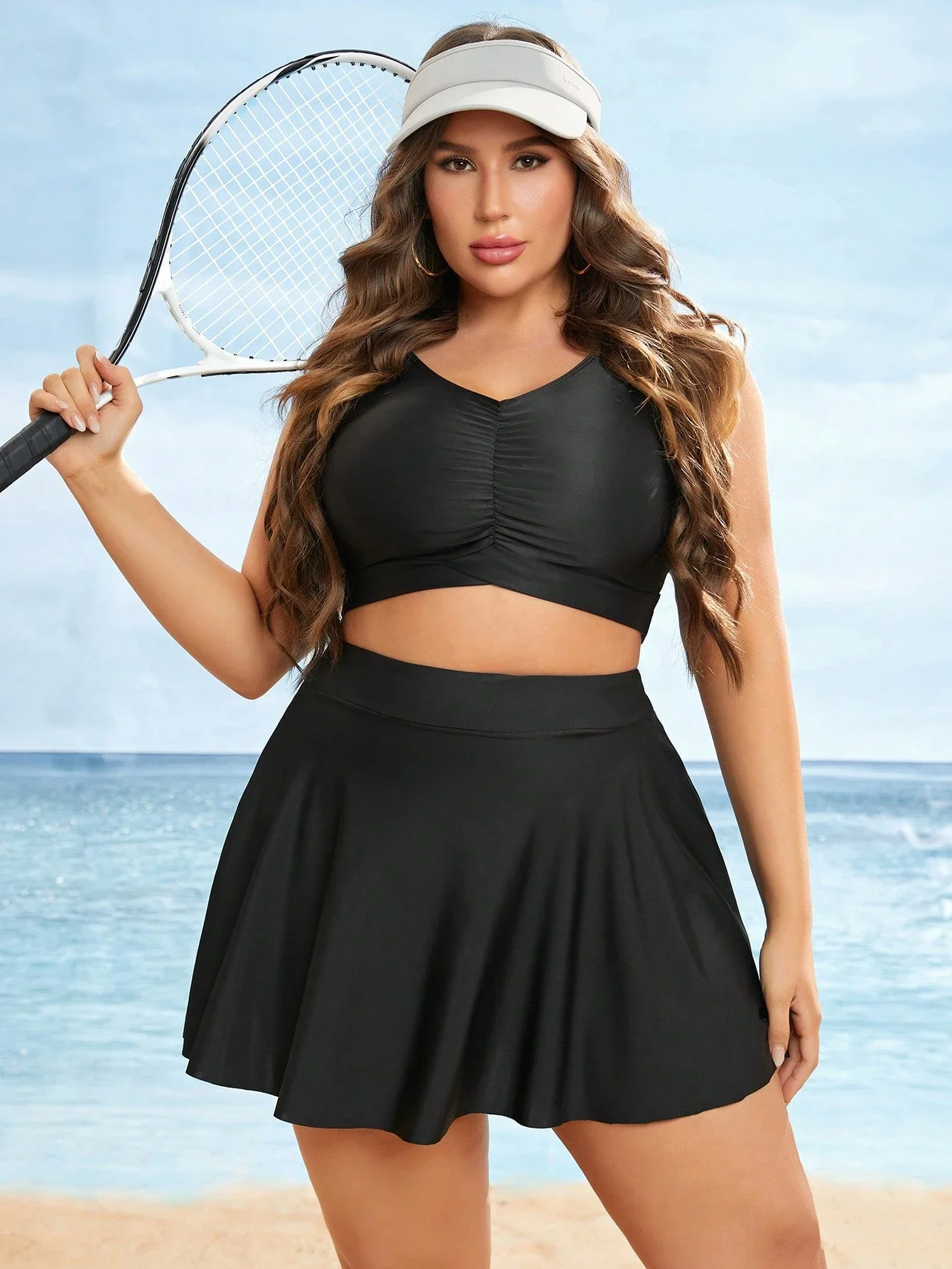 Plus Size High Waist Skort With Phone Pocket Swimsuit Set
Plus Size High Waist Skort With Phone Pocket Swimsuit Set