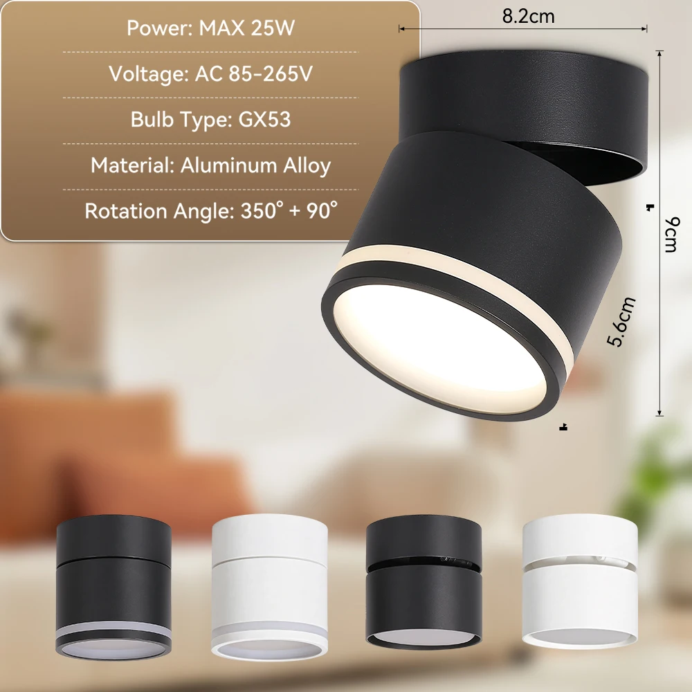 220V GX53 Foldable Downlight Surface Mounted LED Spotlight Anti Glare Bedroom Kitchen Indoor Home Ceiling Decor Lighting
220V GX53 Foldable Downlight Surface Mounted LED Spotlight Anti Glare Bedroom Kitchen Indoor Home Ceiling Decor Lighting