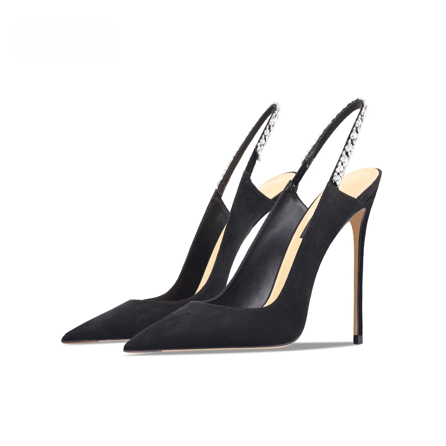 Black suede rhinestone sandals for women's summer fashion, new pointed and slim heel versatile design high heels
Black suede rhinestone sandals for women's summer fashion, new pointed and slim heel versatile design high heels