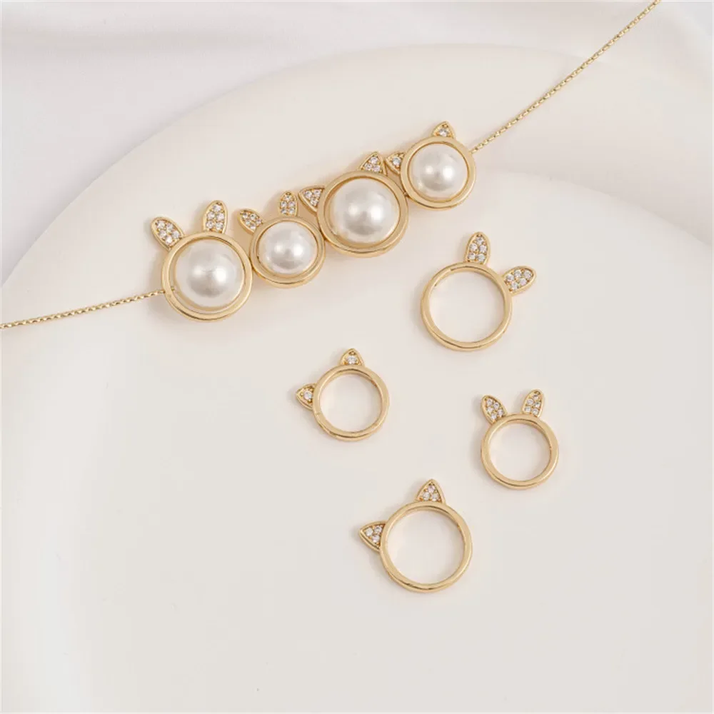 1pcs 10/12mm14K Gold Plating Zirconium Cat Head Set Rabbit Ear Bead Ring Handmade DIY Bracelet Jewelry Accessories
1pcs 10/12mm14K Gold Plating Zirconium Cat Head Set Rabbit Ear Bead Ring Handmade DIY Bracelet Jewelry Accessories