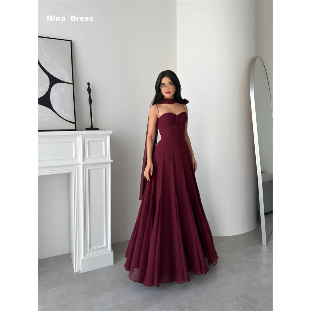 Mina Customized Burgundy Flower Shawl Spaghetti Straps Sleeveless Prom Dresses 2026 Luxury Party Dress Women Evening Dress Long
Mina Customized Burgundy Flower Shawl Spaghetti Straps Sleeveless Prom Dresses 2026 Luxury Party Dress Women Evening Dress Long