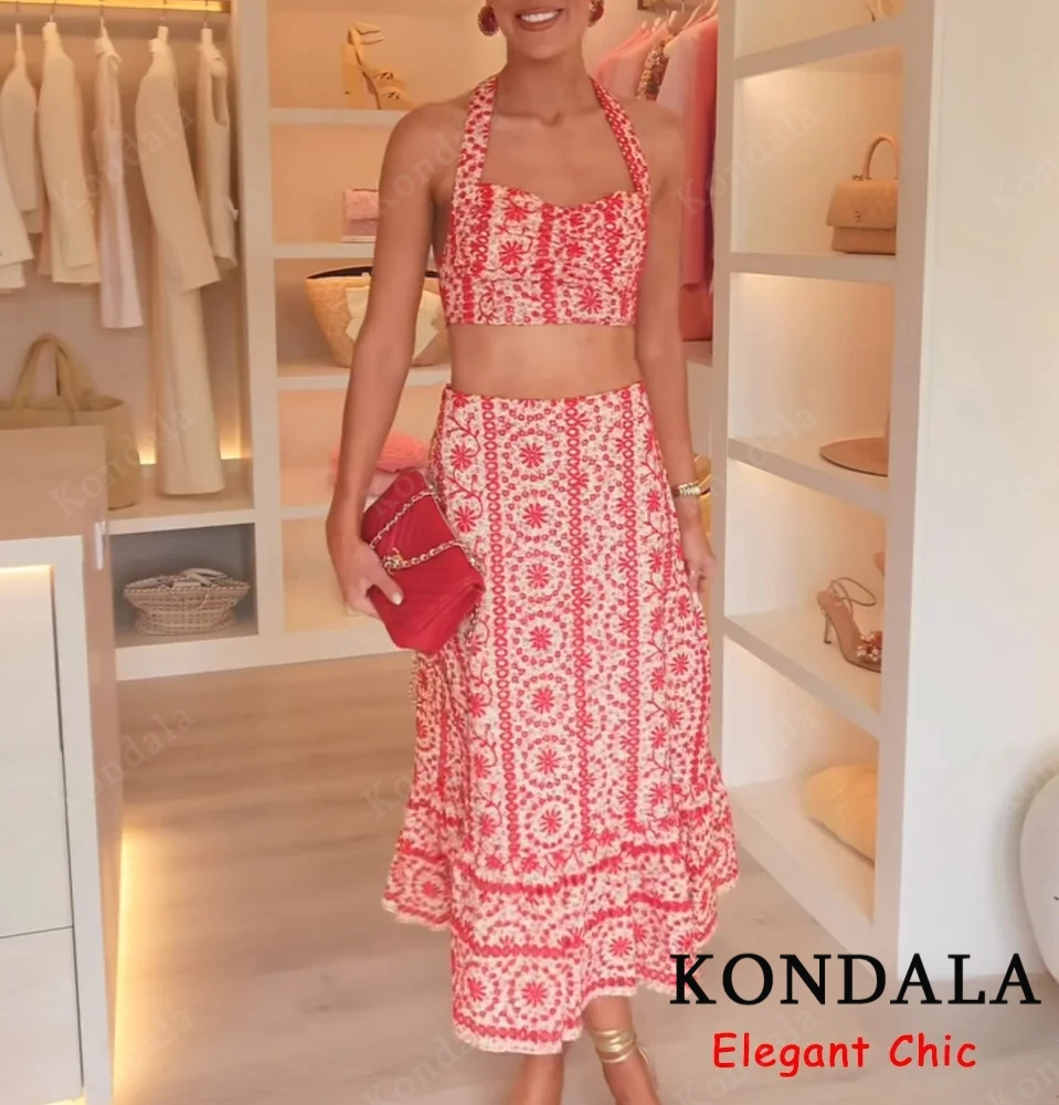 KONDALA Элегантный комплект с юбкой с вышивкой, женский топ без рукавов с лямкой на шее или юбка трапециевидной формы, мода 2025, осень-лето, праздничная вечеринка Se
KONDALA Элегантный комплект с юбкой с вышивкой, женский топ без рукавов с лямкой на шее или юбка трапециевидной формы, мода 2025, осень-лето, праздничная вечеринка Se