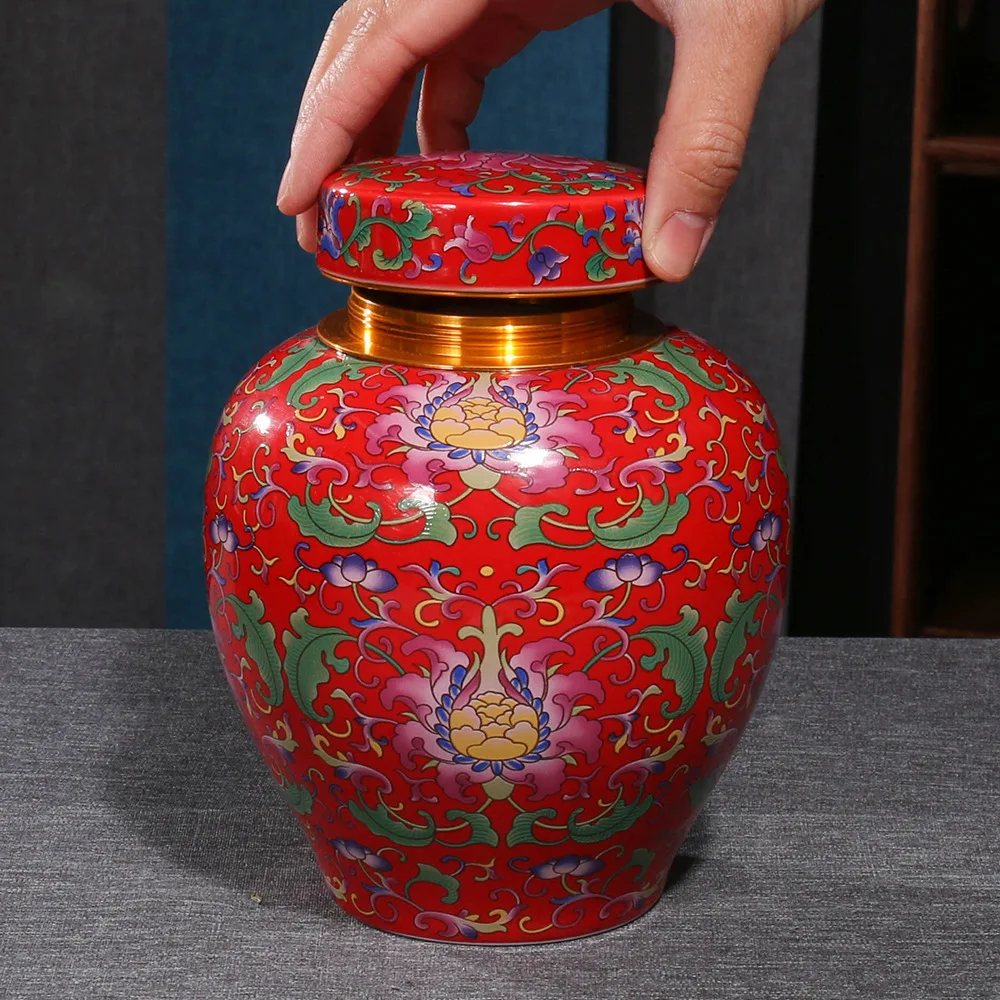 Enamel Painted Storage Jar Sealed Tea Moisture-proof Container Decoration
Enamel Painted Storage Jar Sealed Tea Moisture-proof Container Decoration