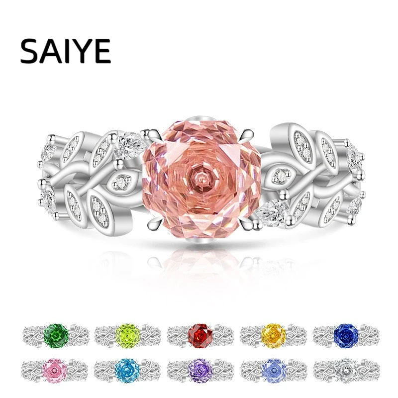 925 Sterling Silver Rose Flower Cut Cubic Zirconia Ring Multi Color Interwoven Vine Leaf Paved Crystal Band for Women
925 Sterling Silver Rose Flower Cut Cubic Zirconia Ring Multi Color Interwoven Vine Leaf Paved Crystal Band for Women