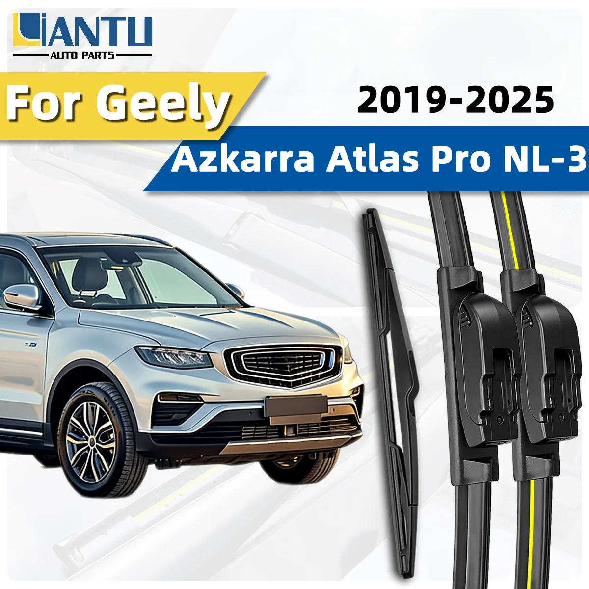 Комплект из 3 передних и задних дворников для Geely Azkarra Atlas Pro NL-3 2019-2025: бесшумные дворники для лобового стекла, автомобильные аксессуары
Комплект из 3 передних и задних дворников для Geely Azkarra Atlas Pro NL-3 2019-2025: бесшумные дворники для лобового стекла, автомобильные аксессуары