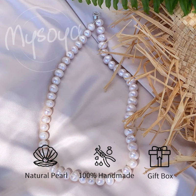 Ожерелье MYSOYA из белого пресноводного жемчуга, жемчужины 8-9 мм, подарочная коробка в комплекте, подарок на день рождения, свадебные украшения для него/нее
Ожерелье MYSOYA из белого пресноводного жемчуга, жемчужины 8-9 мм, подарочная коробка в комплекте, подарок на день рождения, свадебные украшения для него/нее