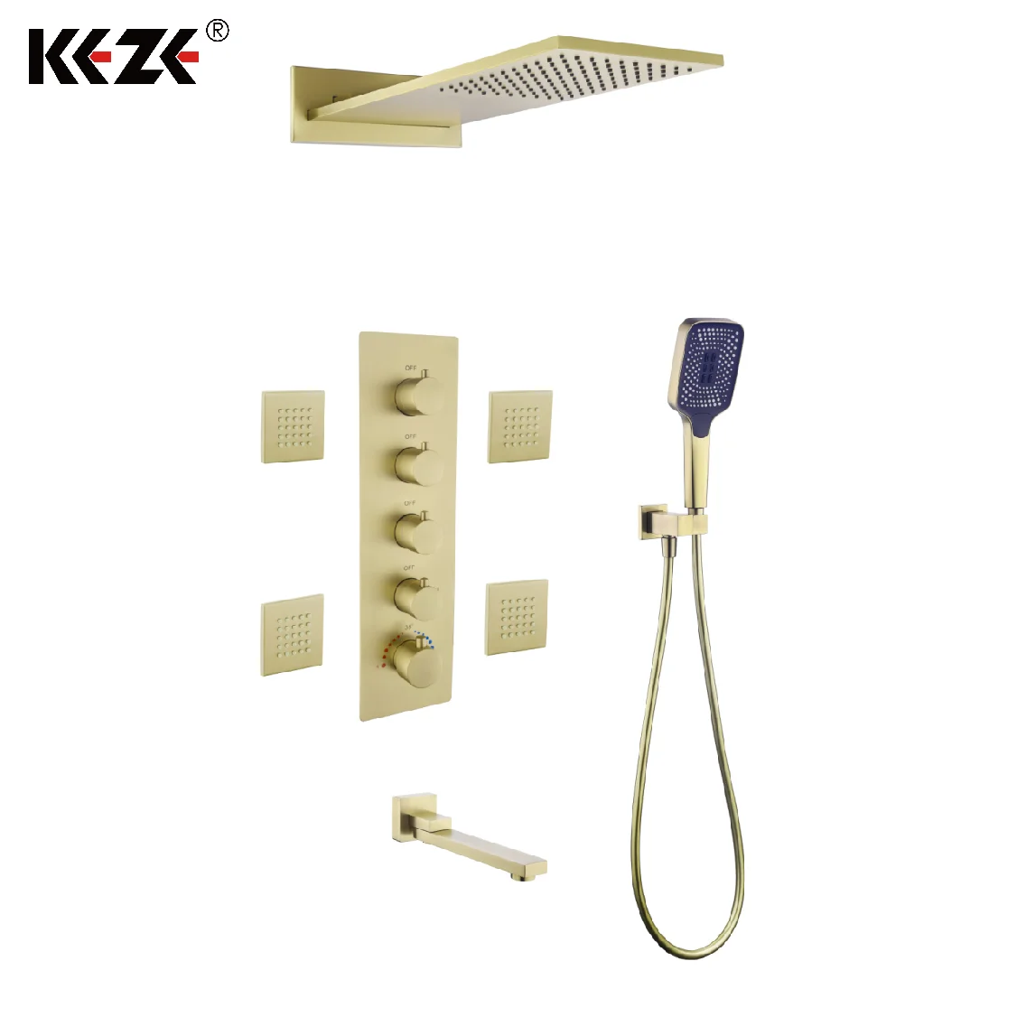 Gold Thermostatic Shower System Rainfall Hand Held Shower Head Chrome Finishing With CE Certification For Hotel Bathroom
Gold Thermostatic Shower System Rainfall Hand Held Shower Head Chrome Finishing With CE Certification For Hotel Bathroom