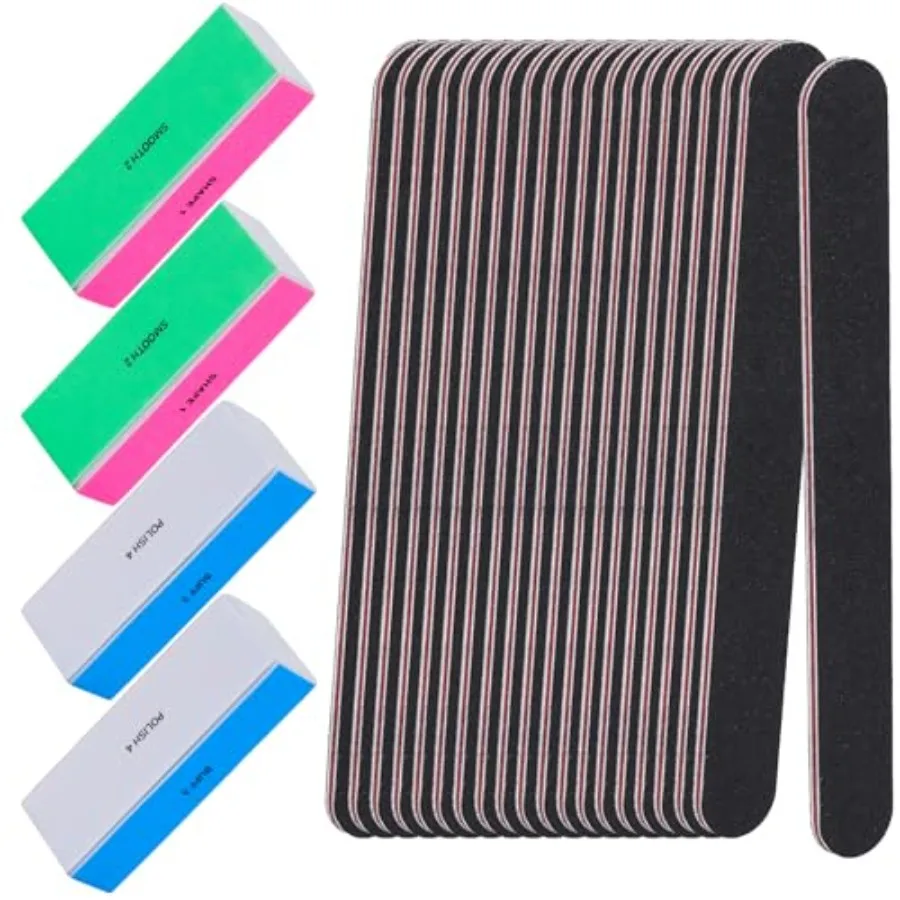 24 Pcs Nail File and Buffer Set, 4pcs 4 Way Nail Shine Buffers Blocks and 20pcs 100/180 Grit Nail Files Emery Boards Profession
24 Pcs Nail File and Buffer Set, 4pcs 4 Way Nail Shine Buffers Blocks and 20pcs 100/180 Grit Nail Files Emery Boards Profession