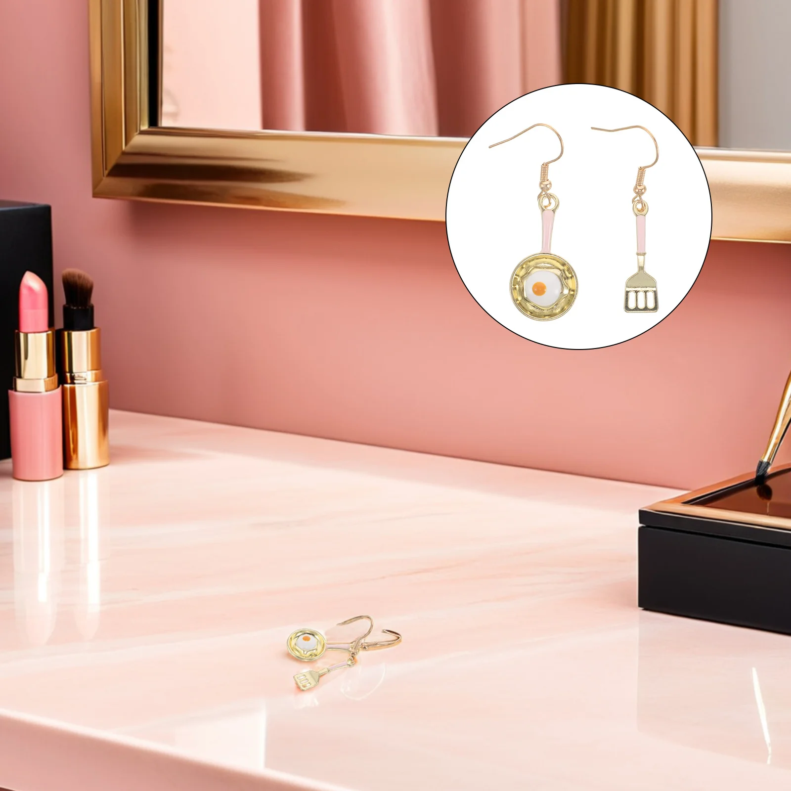 1Pair Dangle Kitchen Earrings Asymmetric Frying Pan Egg Spatula Cute Food Pendant Jewelry Cooking Charm for Women
1Pair Dangle Kitchen Earrings Asymmetric Frying Pan Egg Spatula Cute Food Pendant Jewelry Cooking Charm for Women