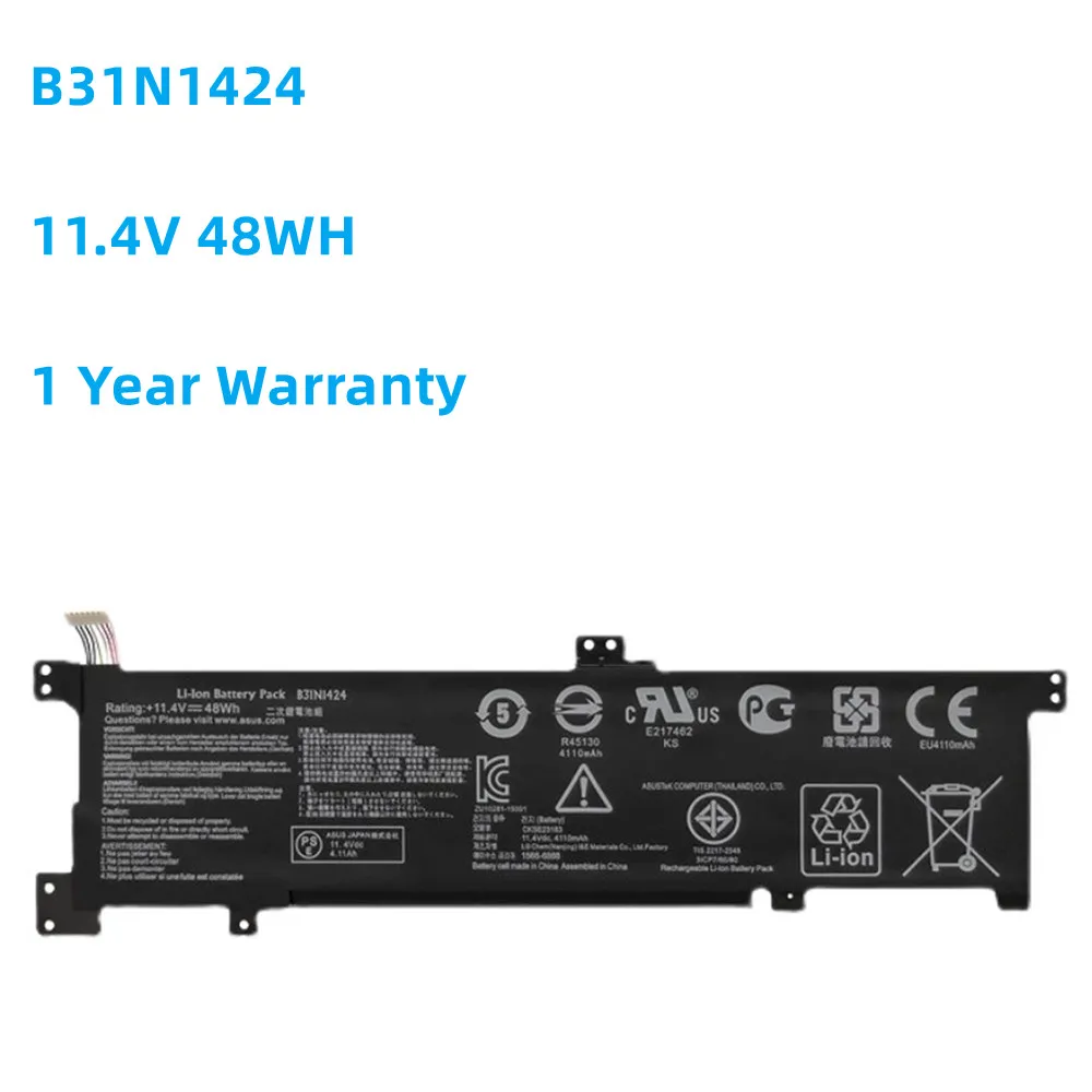 11.4V 48Wh B31N1424 Laptop Battery For ASUS A400U A401L K401L K401U B5010 500 200 K401LB5010 K401LB5500 K401LB5200
11.4V 48Wh B31N1424 Laptop Battery For ASUS A400U A401L K401L K401U B5010 500 200 K401LB5010 K401LB5500 K401LB5200