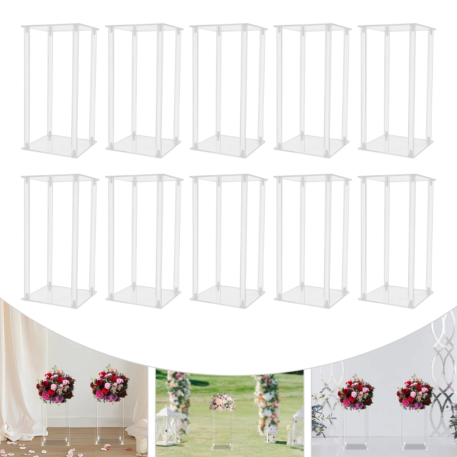 20*20*40cm 10pcs Clear Flower Stand, Acrylic Flower Stand for Wedding Centerpieces, Wedding Flower Vases
20*20*40cm 10pcs Clear Flower Stand, Acrylic Flower Stand for Wedding Centerpieces, Wedding Flower Vases