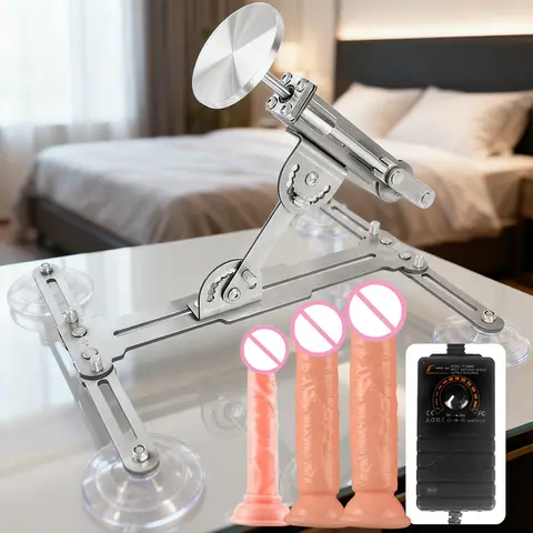 Mini Telescopic Sex Machine with Dildo and Bracket 60mm Plate Masturbation Sexual Kit Reciprocating Linear Actuator 100V-240V