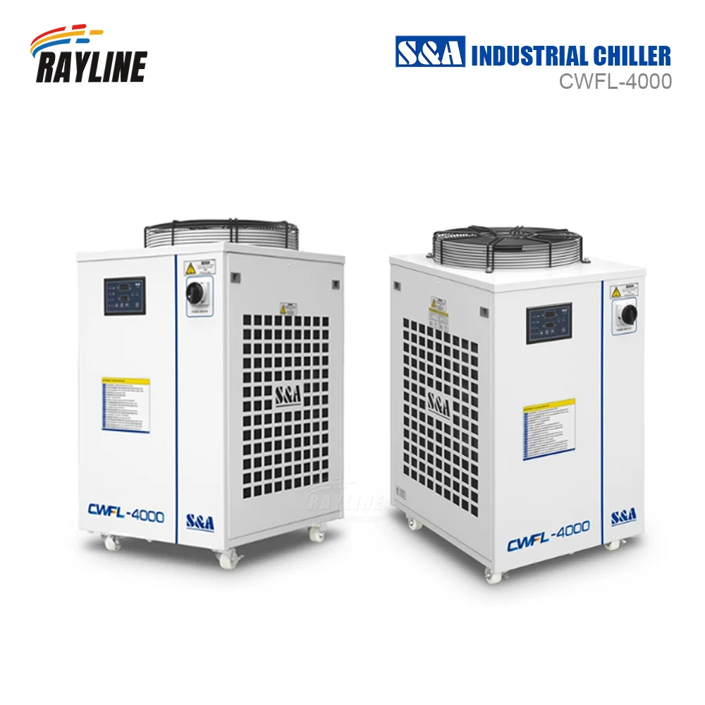 Rayline S&A CWFL-4000AN Промышленный воздушный охладитель воды для CO2 Волоконный лазерный гравировальный станок для резки Охлаждение
Rayline S&A CWFL-4000AN Промышленный воздушный охладитель воды для CO2 Волоконный лазерный гравировальный станок для резки Охлаждение