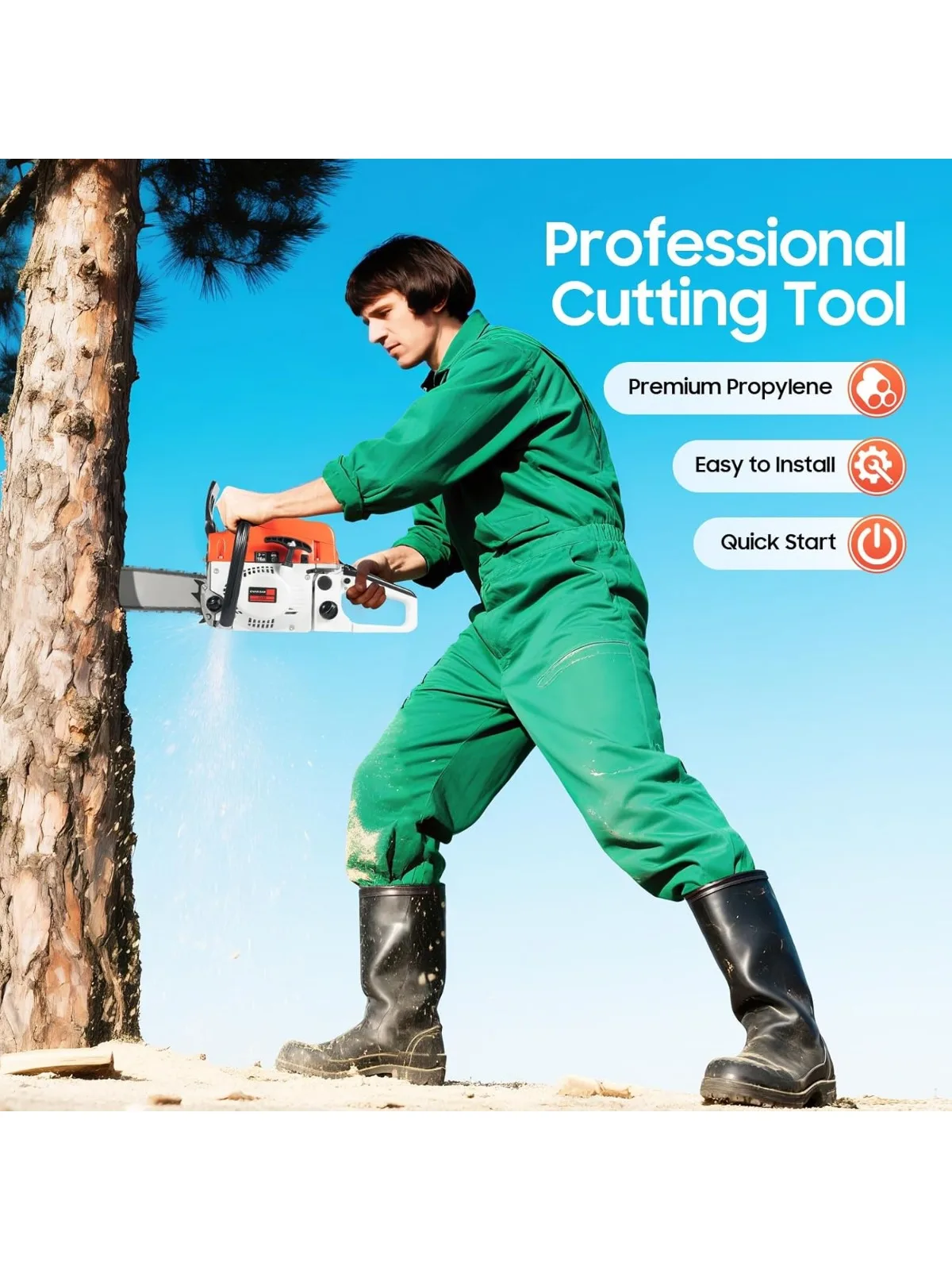 52cc 2-Stroke Gas Chainsaw 20" Gas Power Chainsaw with full set Handheld Chainsaws for Wood CuttingTree Trimming Pruning
52cc 2-Stroke Gas Chainsaw 20" Gas Power Chainsaw with full set Handheld Chainsaws for Wood CuttingTree Trimming Pruning