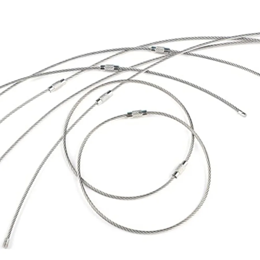 5 Inch/10 Inch Wire Keychain Cable Large Stainless Steel Key Ring Loop Holder, 20/50/100 Pack
5 Inch/10 Inch Wire Keychain Cable Large Stainless Steel Key Ring Loop Holder, 20/50/100 Pack