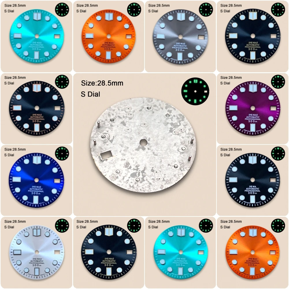 28.5mm S Logo Enamel Dial Fit NH35/NH36/4R/7S Movement Green Luminous High-Quality Watch Modification Accessories
28.5mm S Logo Enamel Dial Fit NH35/NH36/4R/7S Movement Green Luminous High-Quality Watch Modification Accessories