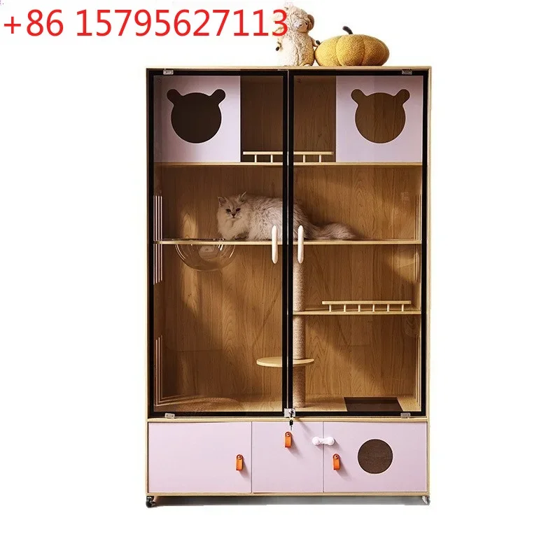 Solid wood cat villa household indoor cat nest large space cat cabinet
Solid wood cat villa household indoor cat nest large space cat cabinet