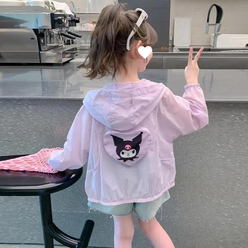 Kuromi солнцезащитная одежда Sanrio для девочек, летний крутой топ с длинными рукавами и героями мультфильмов, детское пальто с защитой от ультрафиолета и солнца, детская куртка, футболка
Kuromi солнцезащитная одежда Sanrio для девочек, летний крутой топ с длинными рукавами и героями мультфильмов, детское пальто с защитой от ультрафиолета и солнца, детская куртка, футболка