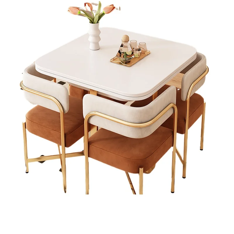 Cream wind foldable retractable dining table and chair combination simple small apartment household multi-function
Cream wind foldable retractable dining table and chair combination simple small apartment household multi-function