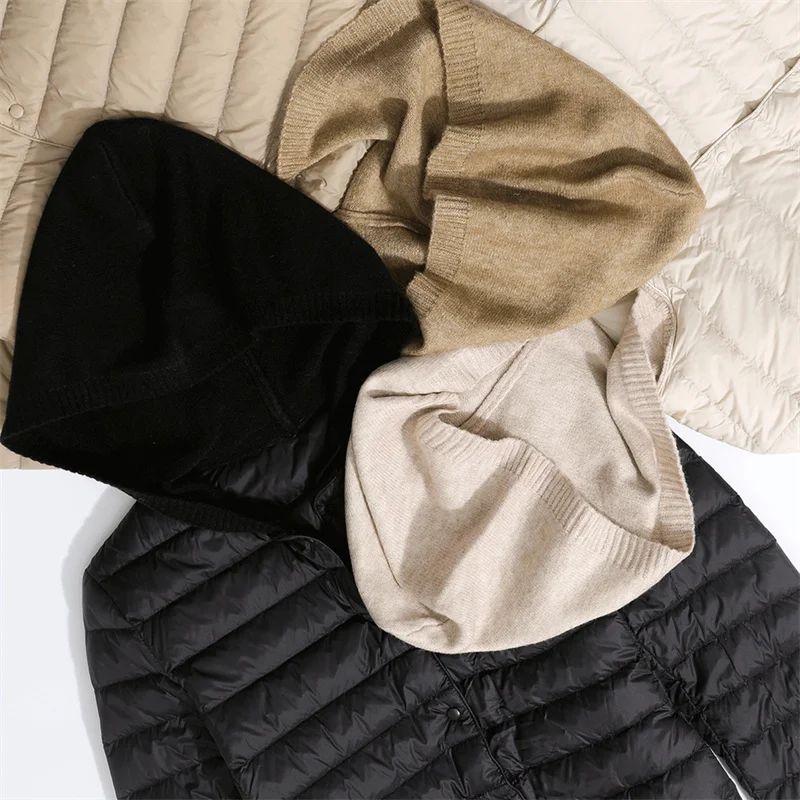 Autumn Winter Knitted Patchwork Hooded Down Jacket Women Warm Light Thin White Duck Down Coat Female Short Puffer Parkas Outwear
Autumn Winter Knitted Patchwork Hooded Down Jacket Women Warm Light Thin White Duck Down Coat Female Short Puffer Parkas Outwear