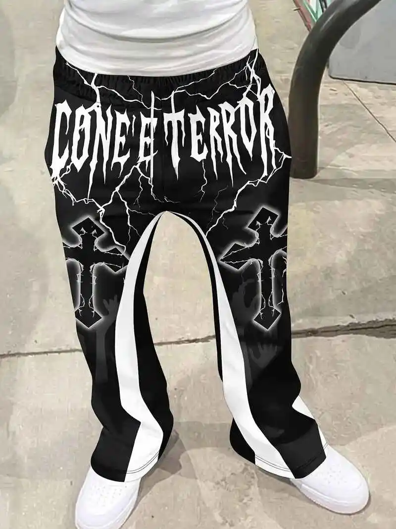 Men's Casual Street Style Trendy Cross Print Fashionable Slightly Flared Black and White Color-Block Design Sweatpants Men Pants
Men's Casual Street Style Trendy Cross Print Fashionable Slightly Flared Black and White Color-Block Design Sweatpants Men Pants
