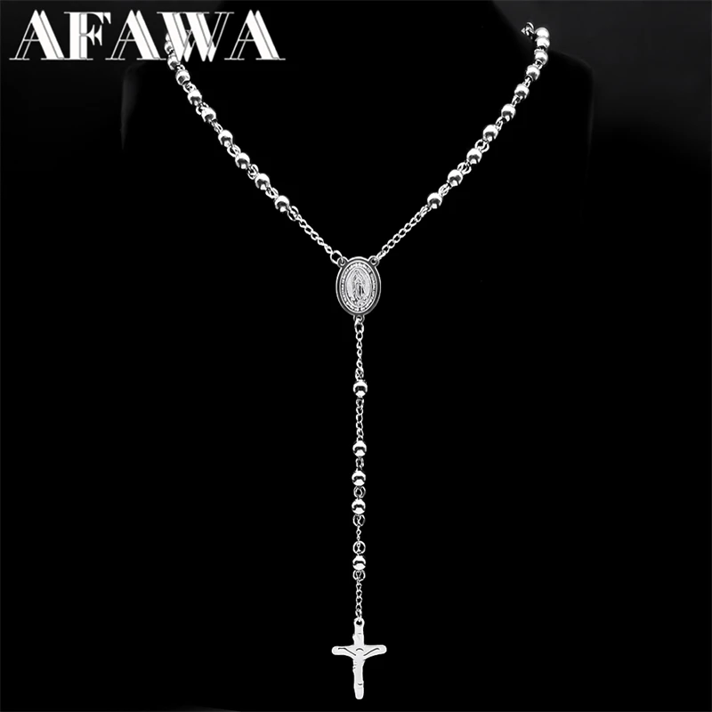 Religious Catholic Virgin Mary Jesus Cross Rosary Necklace for Men Women Stainless Steel Christian Christ Long Chain JewelryZZZ
Religious Catholic Virgin Mary Jesus Cross Rosary Necklace for Men Women Stainless Steel Christian Christ Long Chain JewelryZZZ