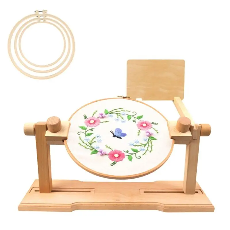 ABMO Adjustable Embroidery Hoop Holder, Crossstitch Supplies Rotated Embroidery Lap Stand With 3 Embroidery Hoops
ABMO Adjustable Embroidery Hoop Holder, Crossstitch Supplies Rotated Embroidery Lap Stand With 3 Embroidery Hoops