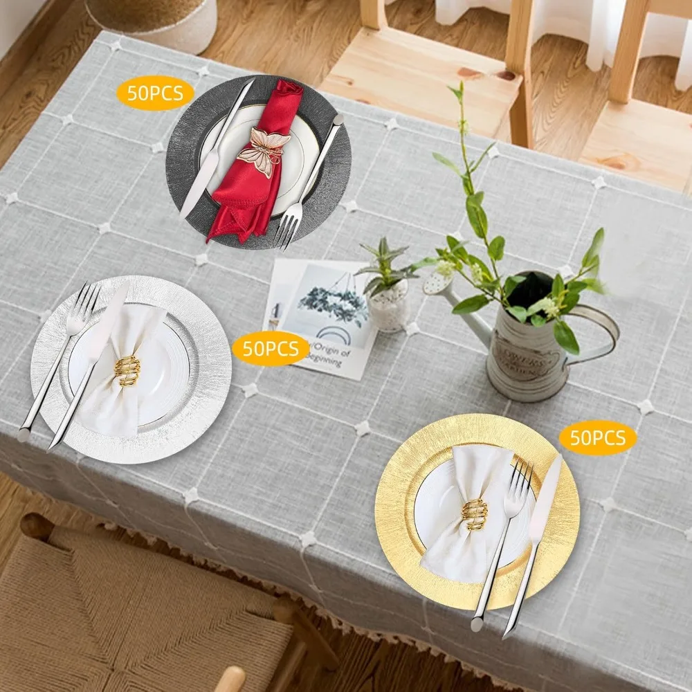 Antique Charger Plates Set, 50 Pcs 13in Plastic Embossed Dinner Plate, Round Charger Serving Plate Elegant Floral Plates
Antique Charger Plates Set, 50 Pcs 13in Plastic Embossed Dinner Plate, Round Charger Serving Plate Elegant Floral Plates