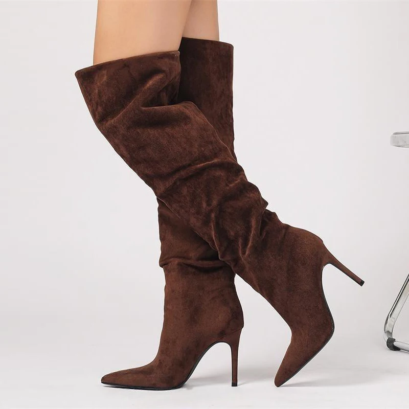 Liyke Winter Pleated Suede Over The Knee Boots Women Retro Brown Pointed Toe Thin Heels Runway Shoes Designer Long Booties Mujer
Liyke Winter Pleated Suede Over The Knee Boots Women Retro Brown Pointed Toe Thin Heels Runway Shoes Designer Long Booties Mujer