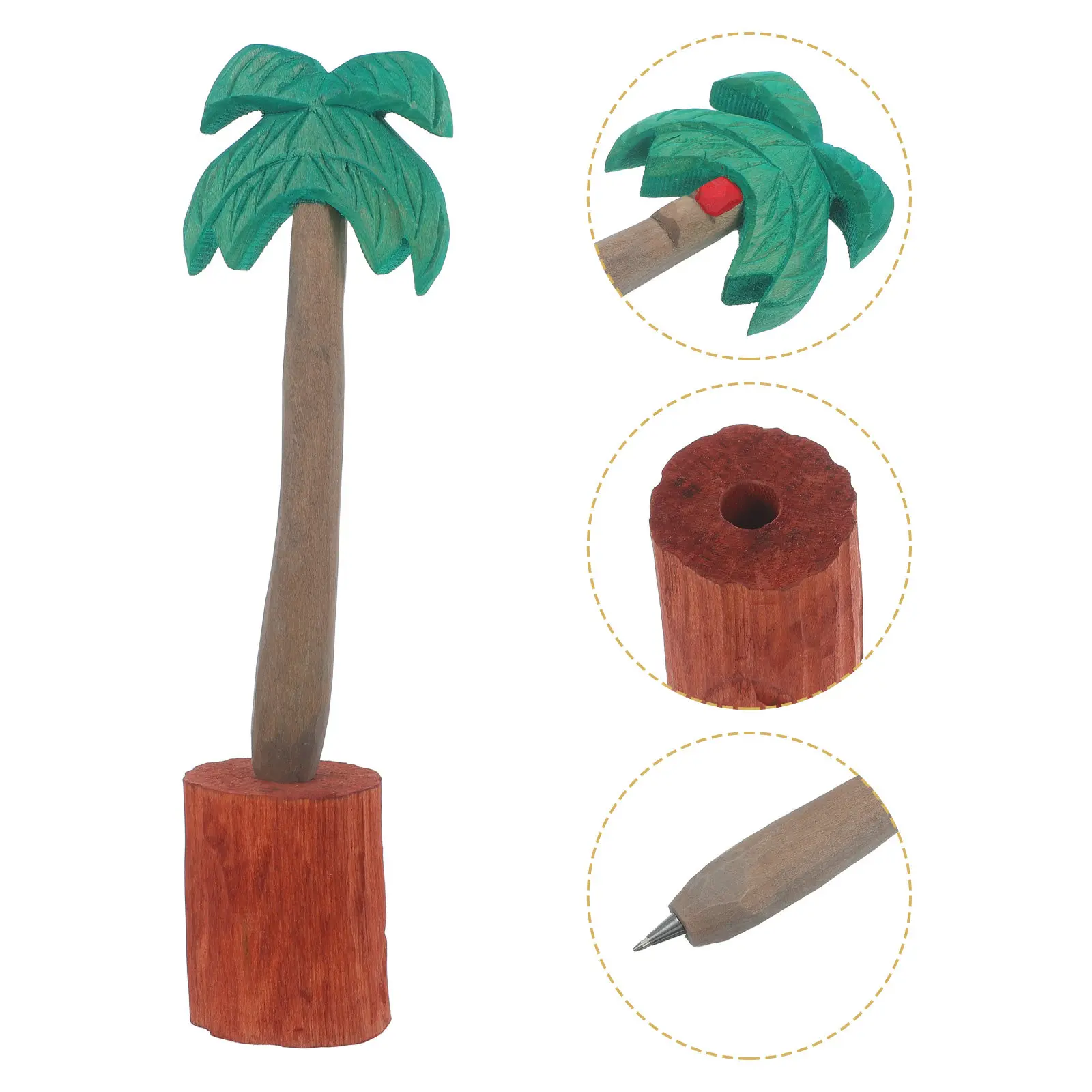Hand Carved Wooden Pen with Mini Coconut Tree Sculpture Novelty Tropical Themed Signature Ballpoint for Desk Decor
Hand Carved Wooden Pen with Mini Coconut Tree Sculpture Novelty Tropical Themed Signature Ballpoint for Desk Decor