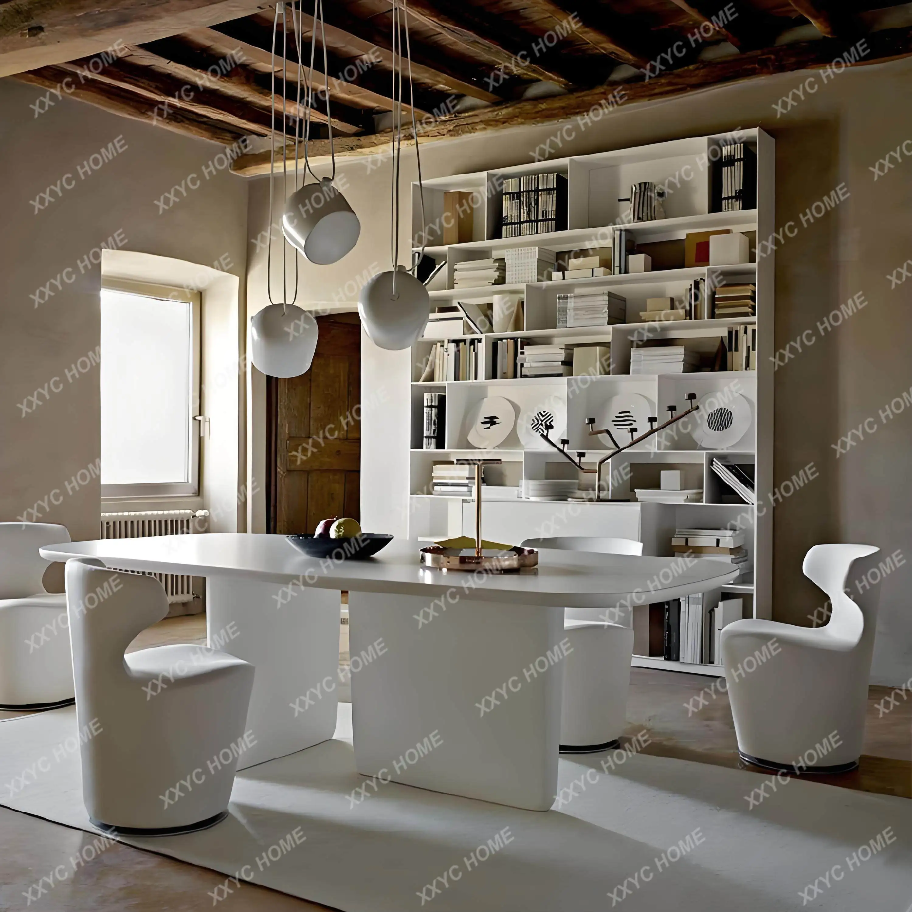 Solid wood paint ins style conference table long table negotiation office desk workbench desk for home dining table
Solid wood paint ins style conference table long table negotiation office desk workbench desk for home dining table