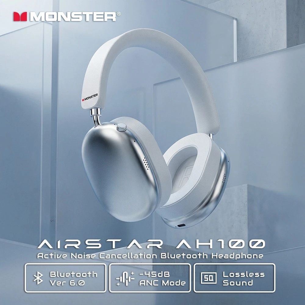 Беспроводные Bluetooth-наушники Monster AH100 ANC с активным шумоподавлением -45 дБ, глубоким басом и эффектом полного погружения, накладные
Беспроводные Bluetooth-наушники Monster AH100 ANC с активным шумоподавлением -45 дБ, глубоким басом и эффектом полного погружения, накладные