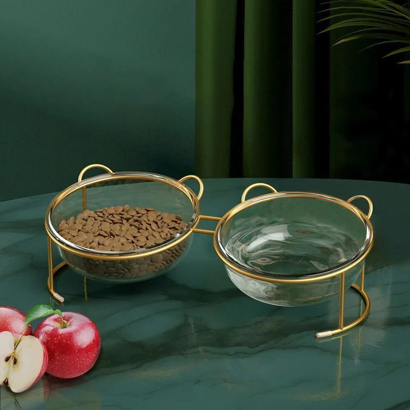 Glass Gold Frame Cat Bowl Anti-Overturning Cat Food Bowl Ceramic Bowl Glass Bowl Rice Double Bowl Cat Food Bowl Pet Cat Supplies
Glass Gold Frame Cat Bowl Anti-Overturning Cat Food Bowl Ceramic Bowl Glass Bowl Rice Double Bowl Cat Food Bowl Pet Cat Supplies