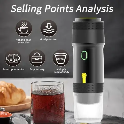 2025 New 3-in-1 Portable Espresso Machine-20Bar Electric Grinder&Capsule Brewer,USB-C Fast Charge for Travel/Camping/Office