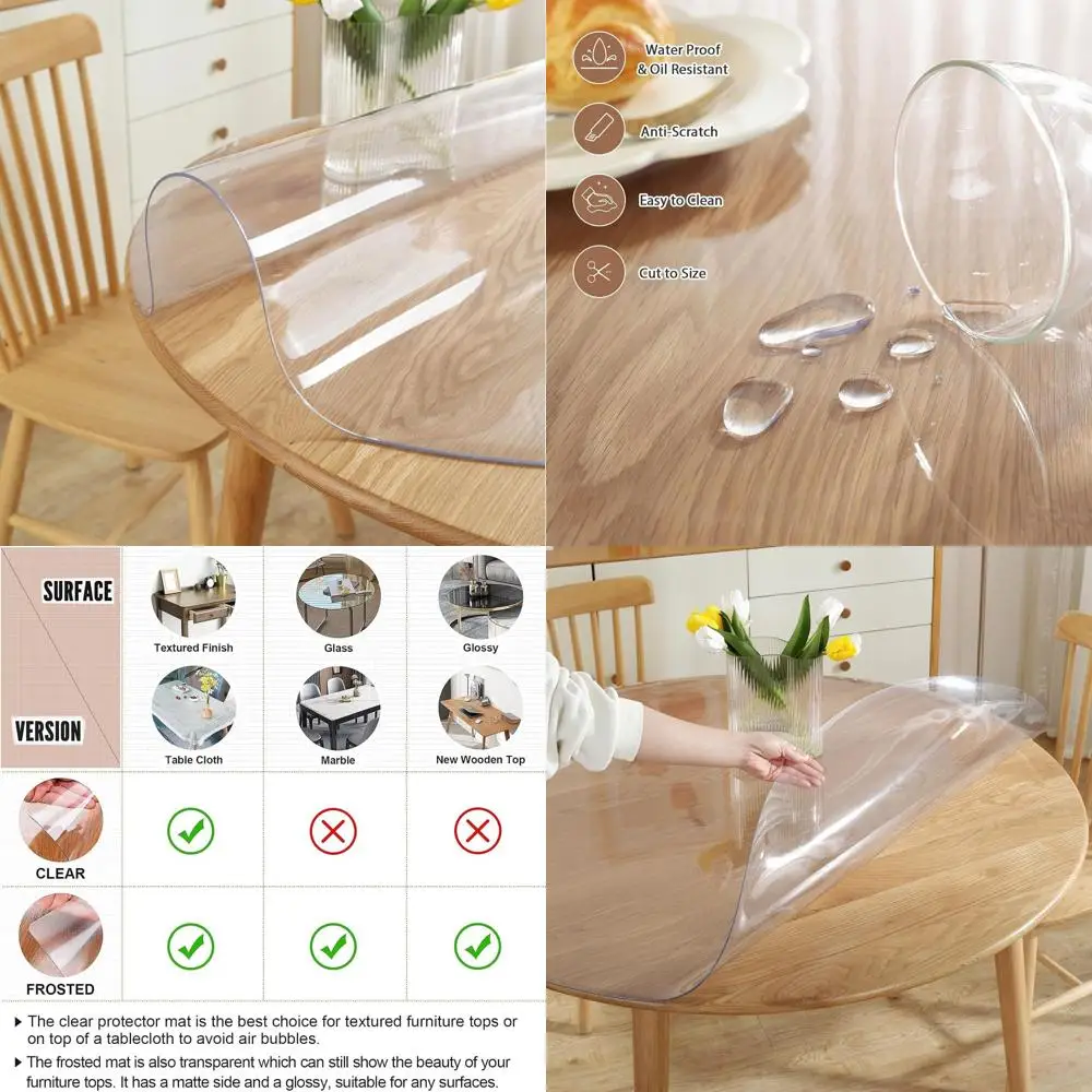 Round Clear Table Cover Protector 47 Inch, 2mm Thick Table Protector or Dining Room, Waterproo Plastic Cover PVC Vinyl Tableclot
Round Clear Table Cover Protector 47 Inch, 2mm Thick Table Protector or Dining Room, Waterproo Plastic Cover PVC Vinyl Tableclot