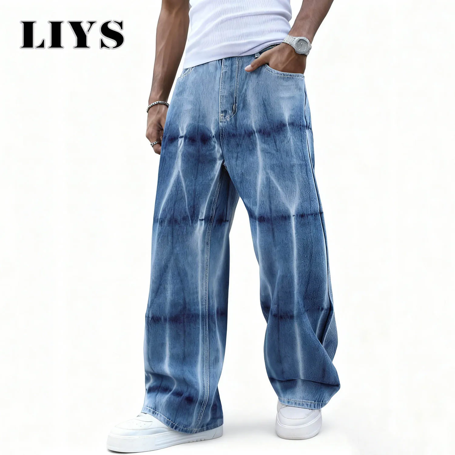 Men's American Blue Casual Baggy Wide Leg Jeans High Street Korean Edition Y2K Personalized Design Denim Pants Unisex Clothes
Men's American Blue Casual Baggy Wide Leg Jeans High Street Korean Edition Y2K Personalized Design Denim Pants Unisex Clothes