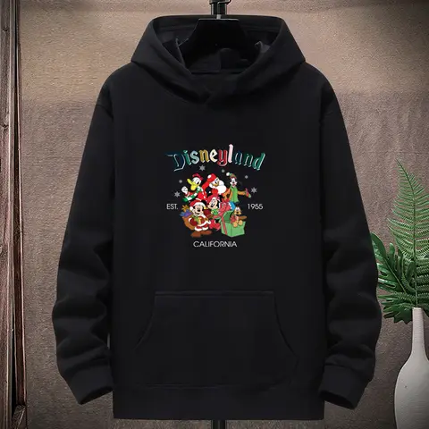 Bluza sportowa z kapturem dla rodziny czteroosobowej Disney 2025, motyw Halloween, styl rodzic-dziecko, odzież rodzinna.