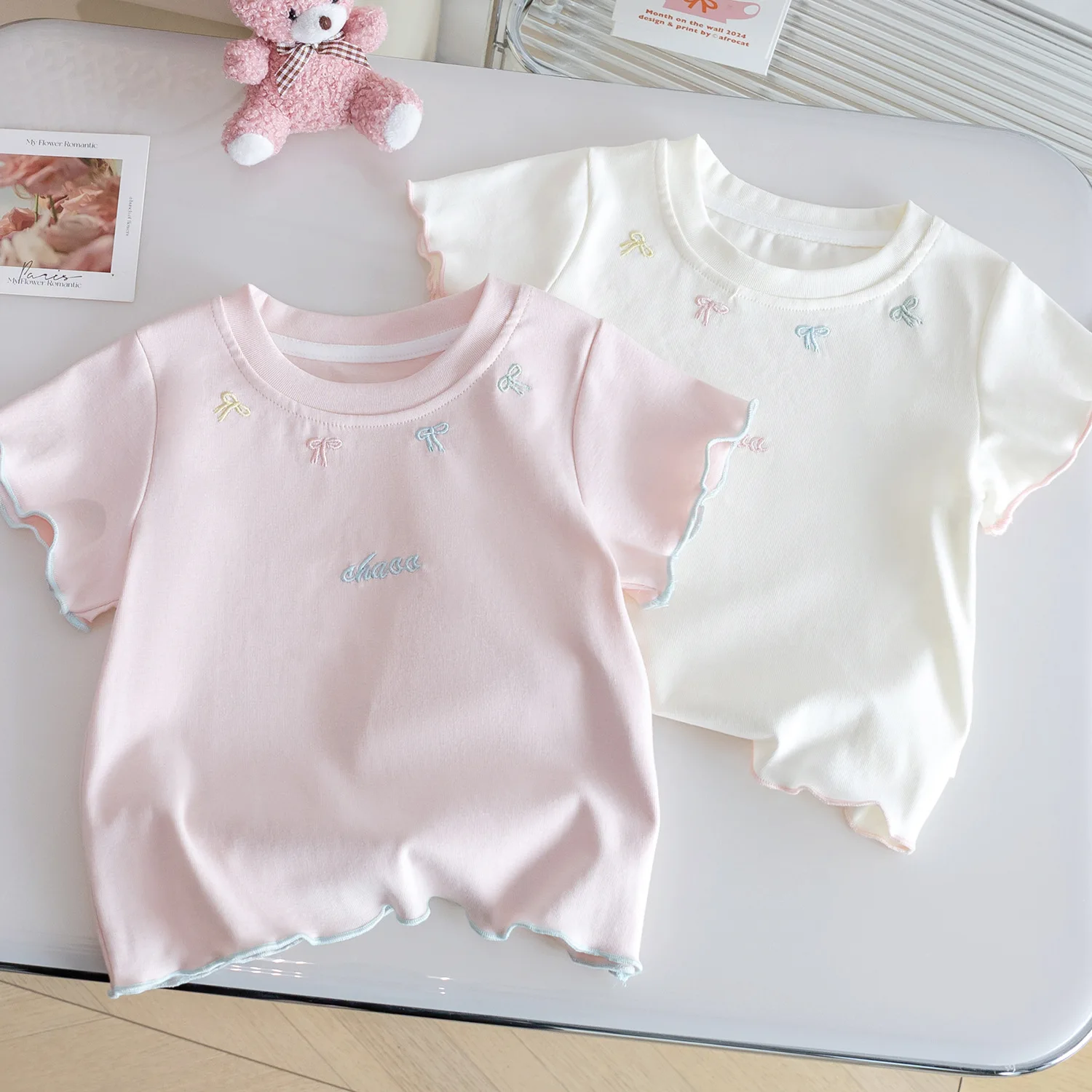 Korean Style Short Sleeve T-Shirt for Girls Knot Base Shirt Children's Fashion Summer Top Baby Versatile Bottom Shirt
Korean Style Short Sleeve T-Shirt for Girls Knot Base Shirt Children's Fashion Summer Top Baby Versatile Bottom Shirt