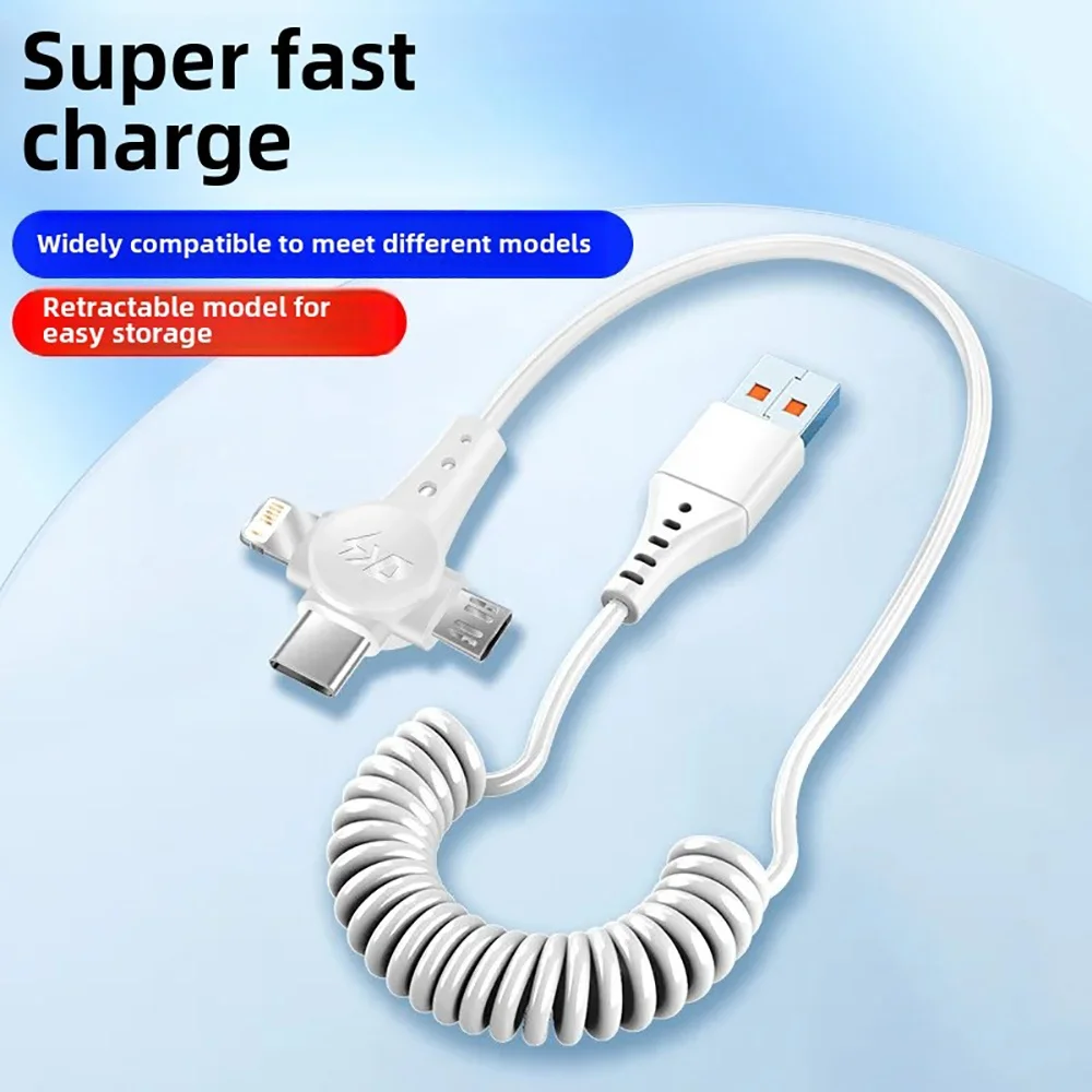 Super Fast 120W 6A Retractable Charger Cable 3-in-1 USB C For iPhone 15 Pro Max S23 Ultra Xiaomi 13 Auto-Rewind Spring Design
Super Fast 120W 6A Retractable Charger Cable 3-in-1 USB C For iPhone 15 Pro Max S23 Ultra Xiaomi 13 Auto-Rewind Spring Design