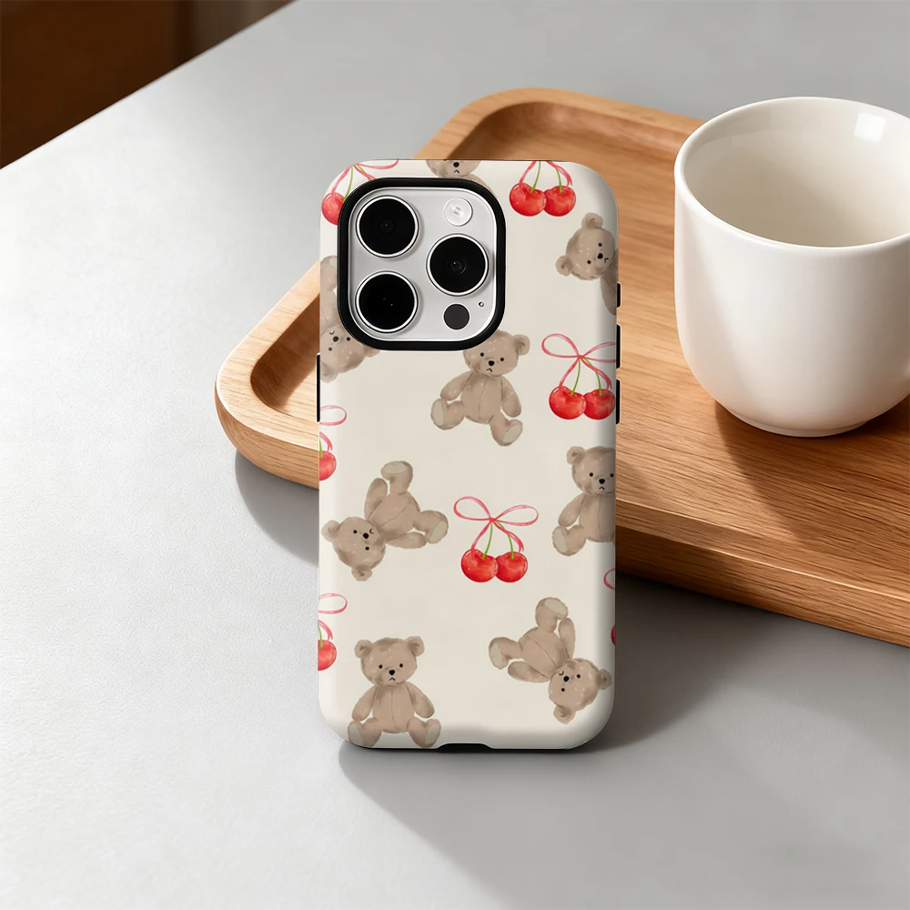 Cartoon Cute Teddy Bears & Cherries Phone Case for iPhone 17 16 15 14 13 12 11 Pro Max Air Plus Luxury Double-layer Back Cover
Cartoon Cute Teddy Bears & Cherries Phone Case for iPhone 17 16 15 14 13 12 11 Pro Max Air Plus Luxury Double-layer Back Cover