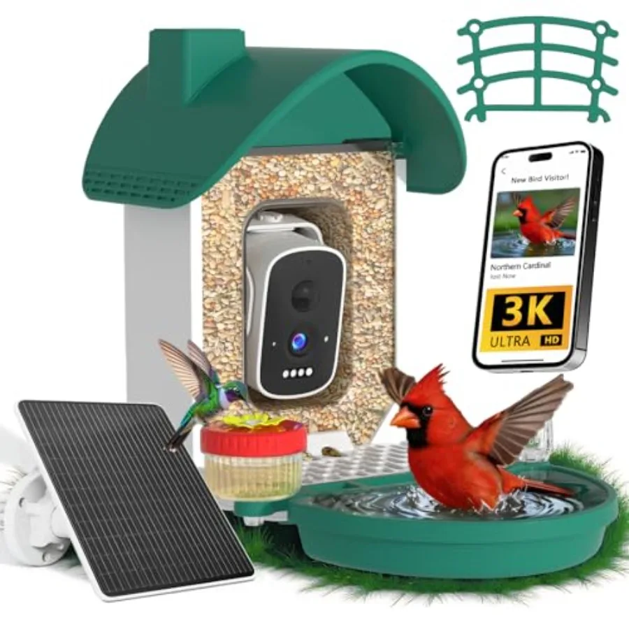 【Spot goods】Bird Feeder with Camera 3K Smart Bird Camera with AI Identification and Bird Bath Solar Powered Wireless Outdoor Bi
【Spot goods】Bird Feeder with Camera 3K Smart Bird Camera with AI Identification and Bird Bath Solar Powered Wireless Outdoor Bi
