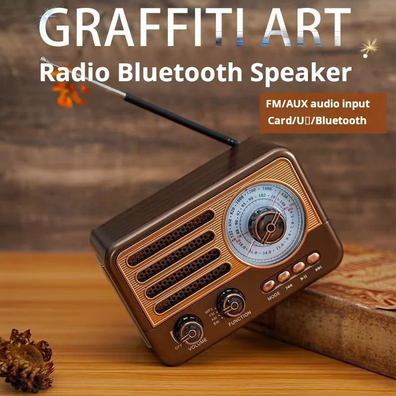 Retro Vintage Radio Portable Bluetooth Speaker Full Band Radio AM FM SW Transistor W/LED Fladhlight Support AUX TF Card USB
Retro Vintage Radio Portable Bluetooth Speaker Full Band Radio AM FM SW Transistor W/LED Fladhlight Support AUX TF Card USB